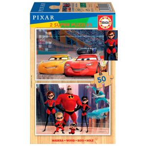 Dřevěné puzzle Pixar Disney Educa 2 x 50 dílků od 5 let