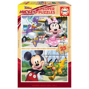 Dřevěné puzzle Mickey&Friends Educa 2 x 25 dílů od 4 let