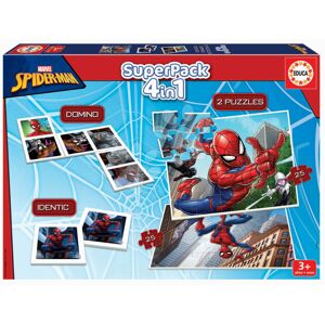 Superpack 4v1 Spider-man Educa domino pexeso a 2 puzzle s 25 dílky