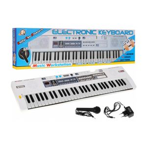 Mamido Mamido Dětský keyboard s mikrofonem nahráváním stereo reproduktory bílý
