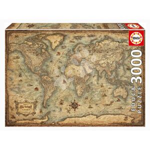 Puzzle Map of the World Educa 3000 dielov a Fix lepidlo EDU19567