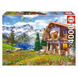 Puzzle Chalet in the Alps Educa 4000 dielov a Fix lepidlo EDU19568
