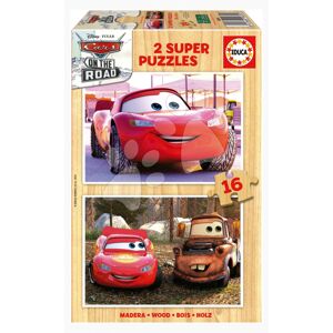 Drevené puzzle Cars on the Road Educa 2x16 dielov od 3 rokov EDU19670