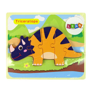 mamido Dřevěné puzzle dinosaur Triceratops Ankylosaurus oranžové