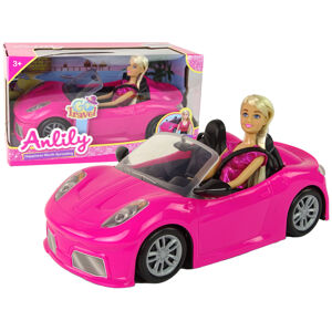 mamido Panenka Anlily v růžovém sportovním autíčku