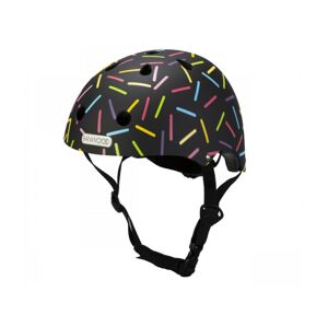 BANWOOD Dětská helma na kolo - vícebarevná varianta: černá, barevné pruhy