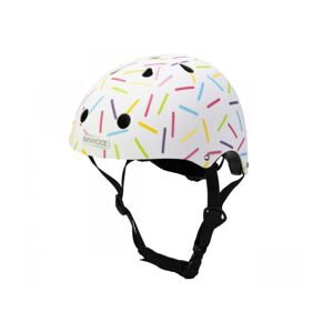BANWOOD Dětská helma na kolo - vícebarevná varianta: bílá, barevné pruhy
