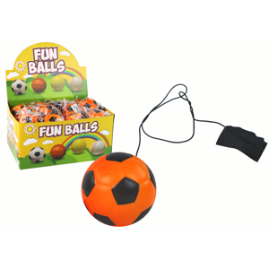 mamido Gumový skákací míček na gumičce 6 cm oranžový