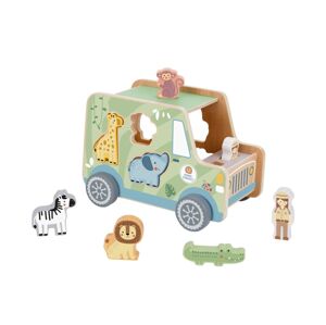 Dřevěná hračka Dřevěné autíčko s vkládačkou - Safari