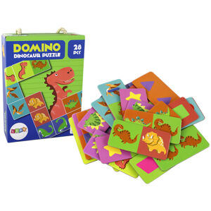 mamido Oboustranné puzzle DOMINO Dinosauři 28 dílků