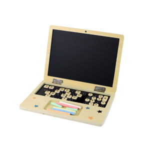 mamido Dřevěná tabule Laptop s křídami