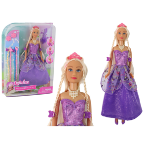 mamido Panenka princezna v purpurových šatech se sadou copánků