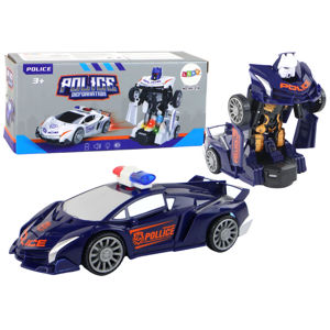 mamido Policejní Auto Robot 2v1 Transformers modré