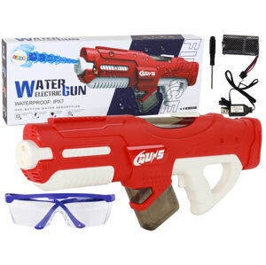 mamido Velká vodní pistole 750ml s vodotěsnými brýlemi červená