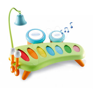 Smoby dětský hudební xylofon Cotoons s bubny a zvonkem 211013 zelený