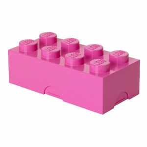 LEGO box na svačinu 100 x 200 x 75 mm - růžová