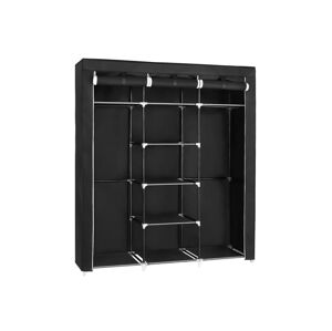Nábytek Šatní skříň látková 175x150x45 cm (2 tyče, police) - černá