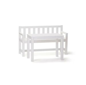 Kid's Concept Zahradní lavice a stůl pro děti - bílý set nábytku