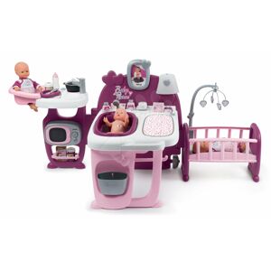 Domeček pro panenku Violette Baby Nurse Large Doll's Play Center Smoby trojkřídlový s 23 doplňky (kuchyňka, koupelna, ložnice)