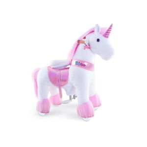 PonyCycle Mechanický jezdící kůň (na kolečkách) pro děti - jednorožec růžový varianta: Velikost 3