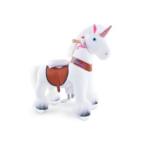 PonyCycle Mechanický jezdící kůň (na kolečkách) pro děti - jednorožec bílý varianta: Velikost 3