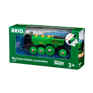BRIO WORLD 33593 Velká zelená akční lokomotiva na baterie