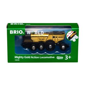 BRIO WORLD 33630 Mohutná zlatá akční lokomotiva na baterie