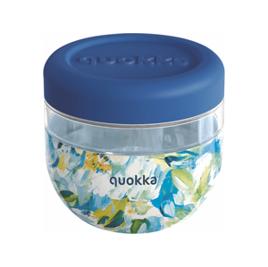 Quokka Plastová nádoba na jídlo Bubble Blue Peonies 770 ml