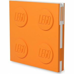 LEGO zápisník s gelovým perem jako klipem - oranžový