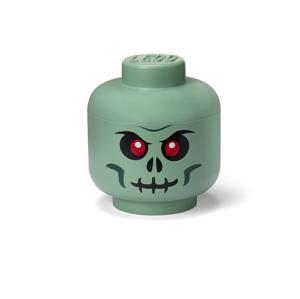 LEGO úložná hlava (velikost L) - zelený kostlivec