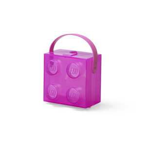 Smartlife LEGO box s rukojetí - průsvitná fialová