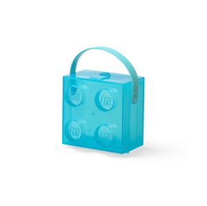 Smartlife LEGO box s rukojetí - průsvitná modrá