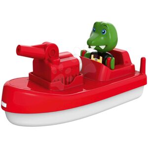 Motorový člun s vodním dělem Fireboat AquaPlay s 2metrovým dostřelem a kapitánem krokodýlem Nilsem (kompatibilní s Duplem)