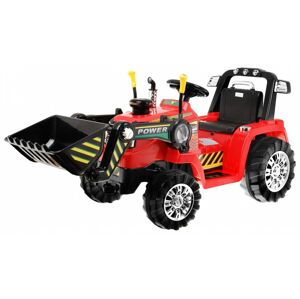 mamido Dětský elektrický traktor s radlicí červený