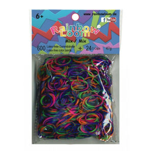 Rainbow Loom originální gumičky pro děti strakatý mix 05998 transparentní