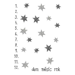 ELIS DESIGN Milníková deka na focení miminek Šedé hvězdičky varianta: bez jména miminka