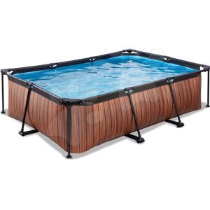 Bazén s filtrací Wood pool Exit Toys ocelová konstrukce 220*150 cm hnědý od 6 let