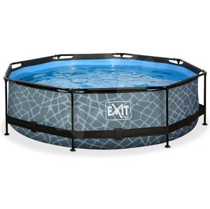 Bazén s filtrací Stone pool Exit Toys kruhový ocelová konstrukce 300*76 cm šedý od 6 let