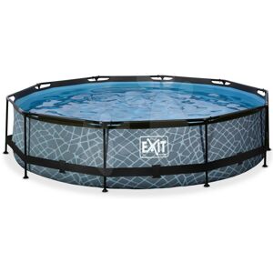Bazén s filtrací Stone pool Exit Toys kruhový ocelová konstrukce 360*76 cm šedý od 6 let