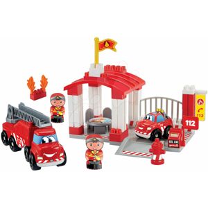 Écoiffier stavebnice hasičská stanice Abrick s hasičským a zásahovým autem a 2 hasiči 3014