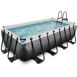 Bazén s pískovou filtrací Black Leather pool Exit Toys ocelová konstrukce 400*200*100 cm černý od 6 let