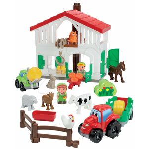 Écoiffier stavebnice farma s traktorem Abrick se 7 zvířátky a 2 farmáři 3021