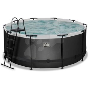 Bazén s filtrací Black Leather pool Exit Toys kruhový ocelová konstrukce 360*122 cm černý od 6 let