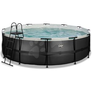 Bazén s pískovou filtrací Black Leather pool Exit Toys kruhový ocelová konstrukce 488*122 cm černý od 6 let