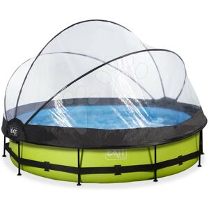 Bazén s krytem a filtrací Lime pool Exit Toys kruhový ocelová konstrukce 360*76 cm zelený od 6 let