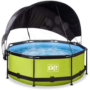 Bazén se stříškou a filtrací Lime pool Exit Toys kruhový ocelová konstrukce 244*76 cm zelený od 6 let