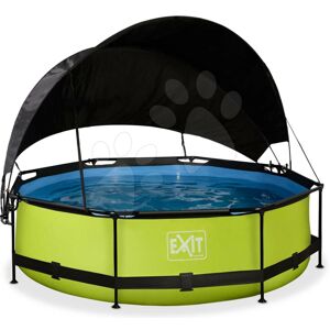 Bazén se stříškou a filtrací Lime pool Exit Toys kruhový ocelová konstrukce 300*76 cm zelený od 6 let