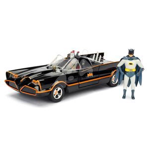 Autíčko Batman 1966 Classic Batmobile Jada kovové s otevíratelnými dveřmi a figurkou Batmana délka 22 cm 1:24