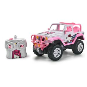 Autíčko na diaľkové ovládanie RC Jeep Wrangler Hello Kitty Jada ružové s nálepkami dĺžka 30 cm 1:16 JA3246002