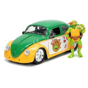 Autíčko Ninja želvy VW Drag Beetle 1959 Jada kovové s otevíracími dveřmi a figurkou Michelangela délka 19 cm 1:24